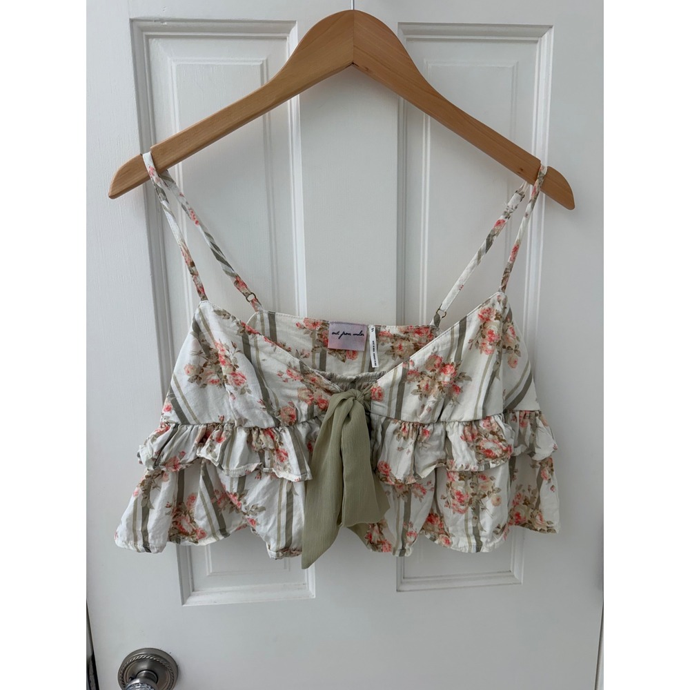Out From Under Urban Outfitters Floral Ruffle Cami Crop Top Size XS Cottagecore
